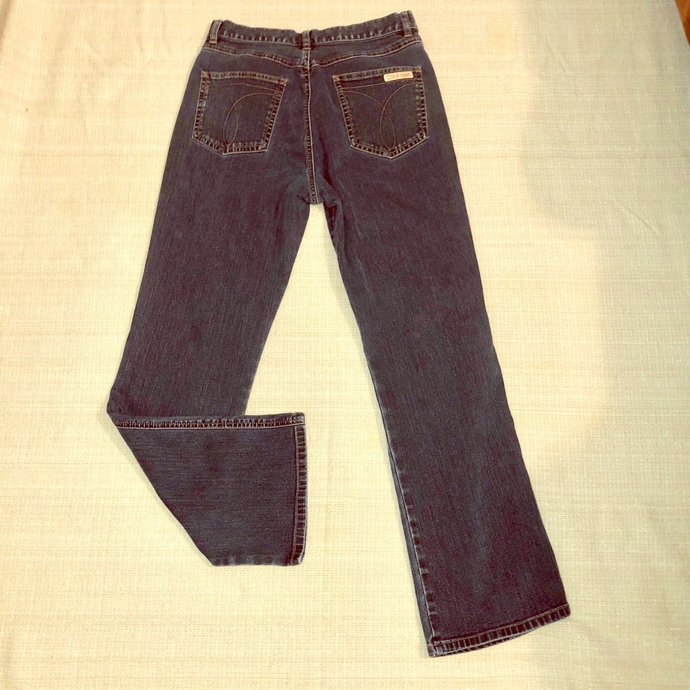 Calvin Klein 6 high-rise straight-leg blue jeans